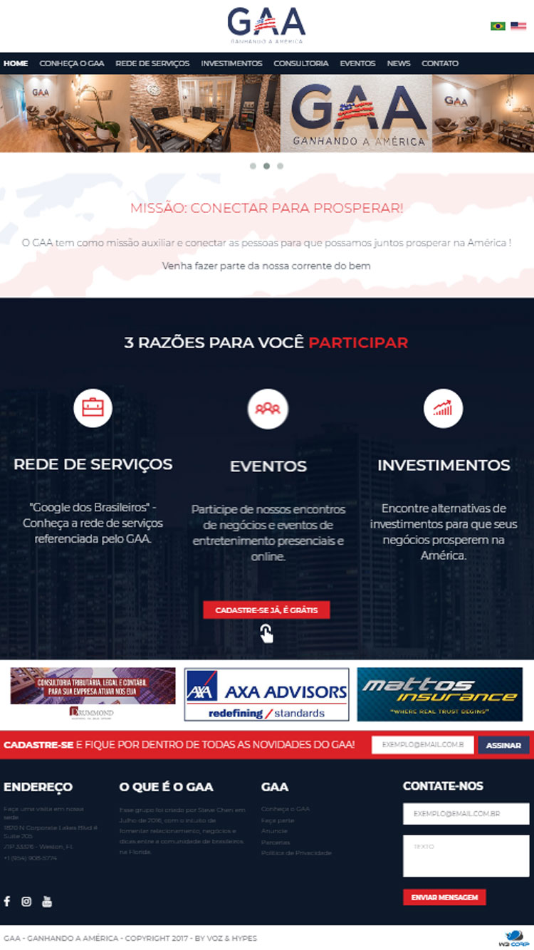 Cliente W3 Corp - Ganhando a América (GAA Business)