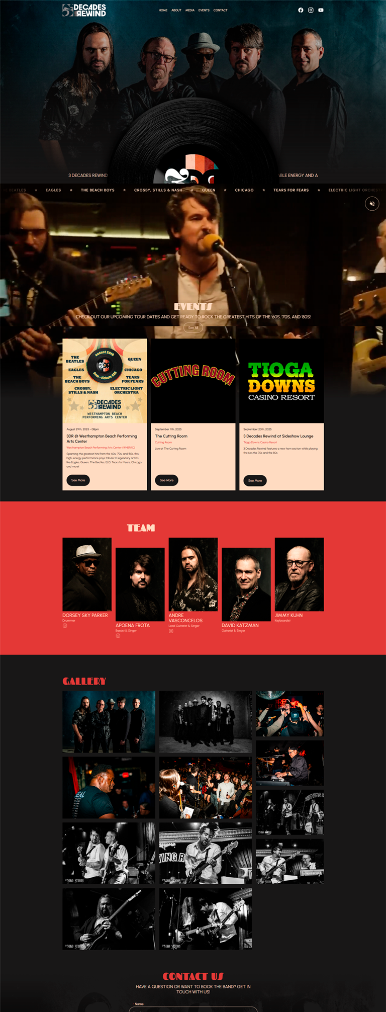 Site 3 Decades Rewind desenvolvido pela W3 Corp
