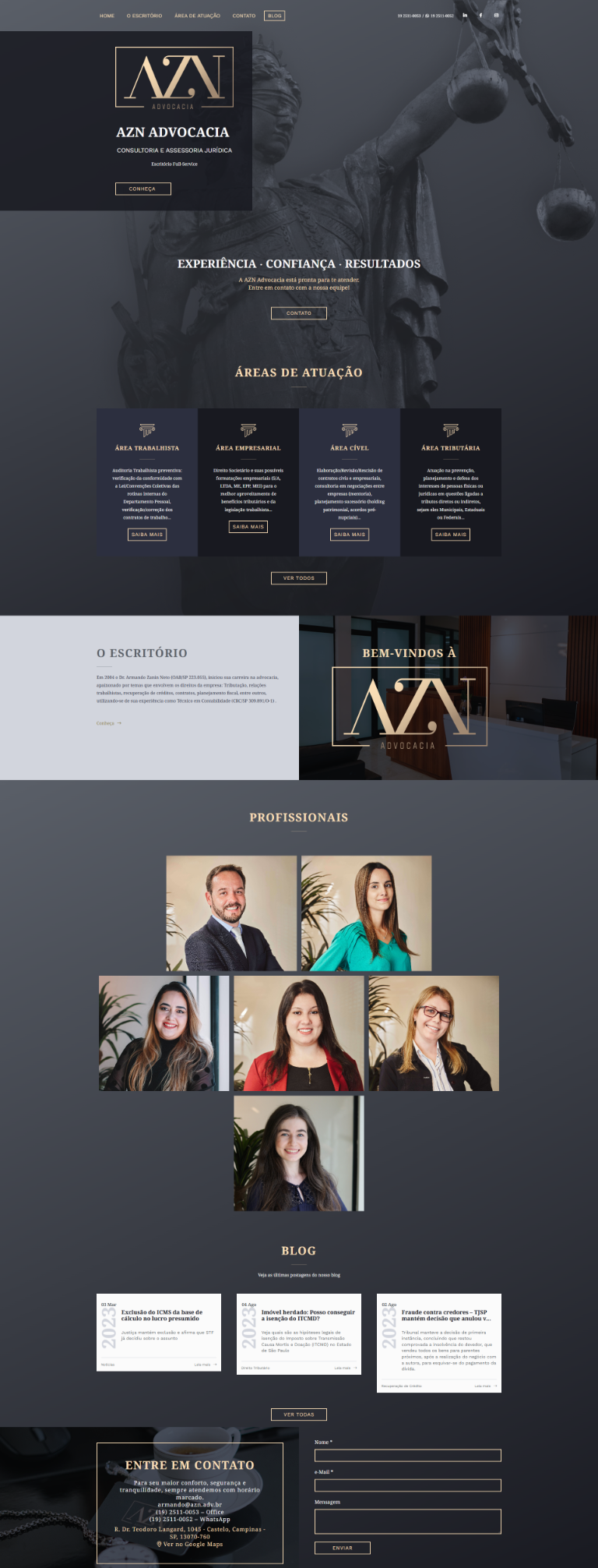 Site AZN desenvolvido pela W3 Corp