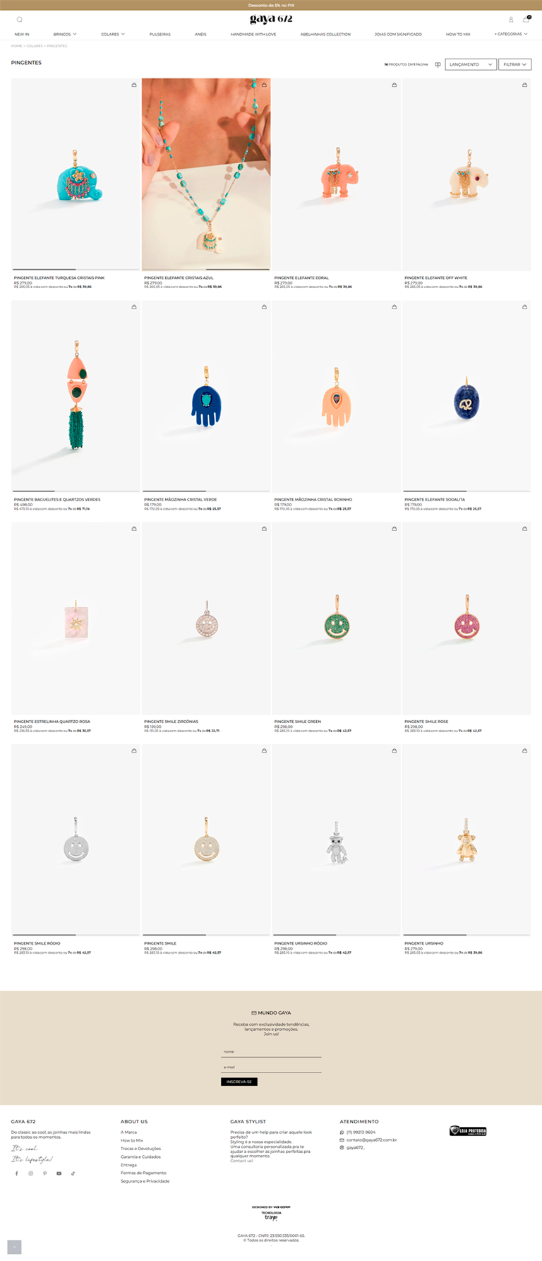 ecommerce GAYA 672 desenvolvido pela W3 Corp