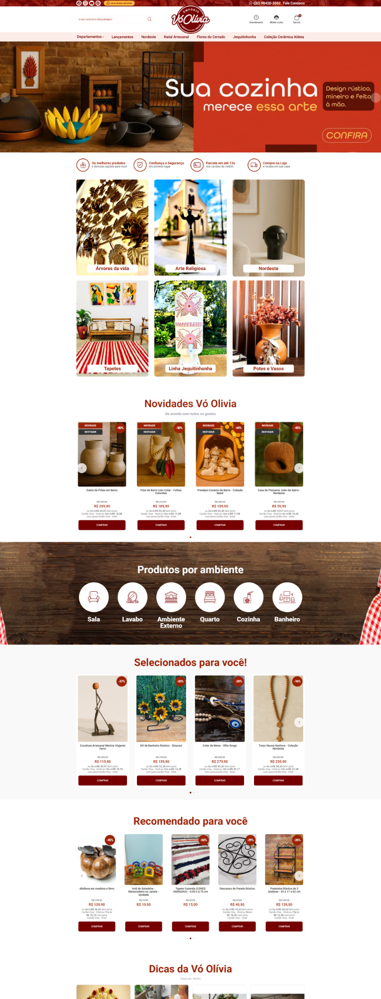 ecommerce Vó Olívia desenvolvido pela W3 Corp